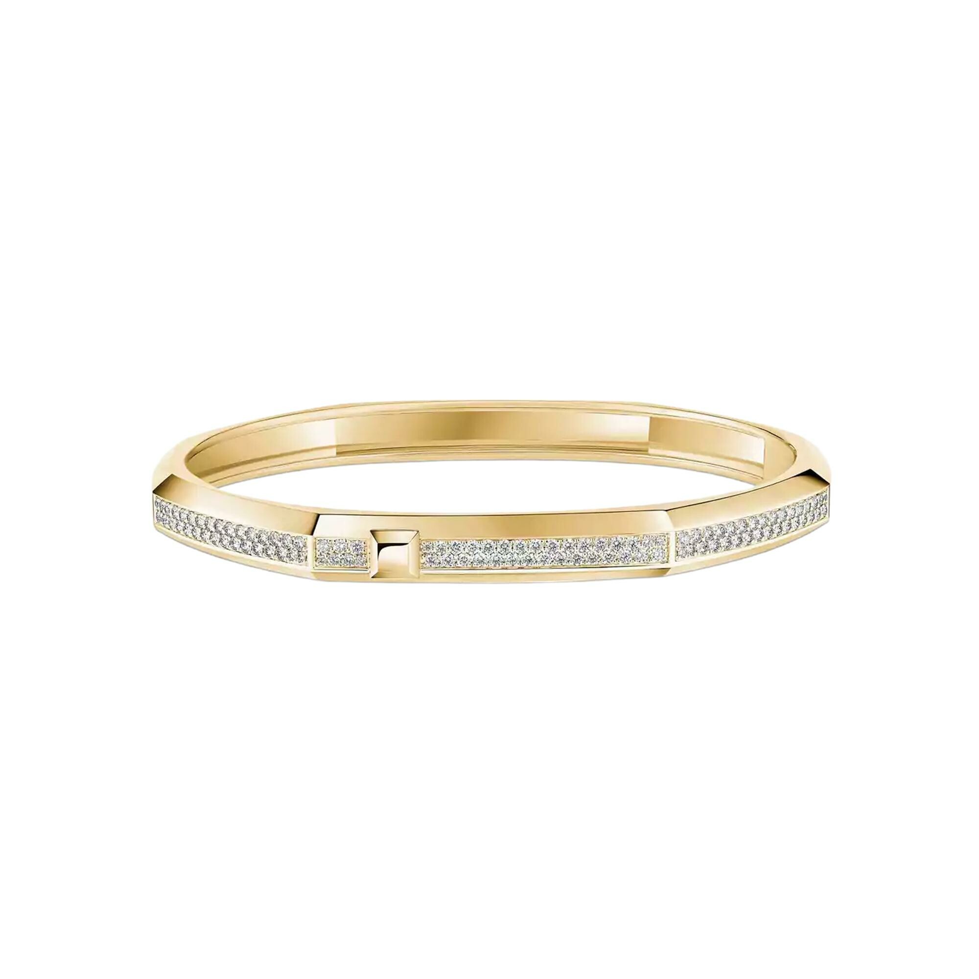 Bracelet Messika Moderniste pavé en or jaune et diamant, moyen modèle