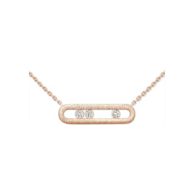 Collier Messika Move Classique ciselé en or rose et diamants vue 1