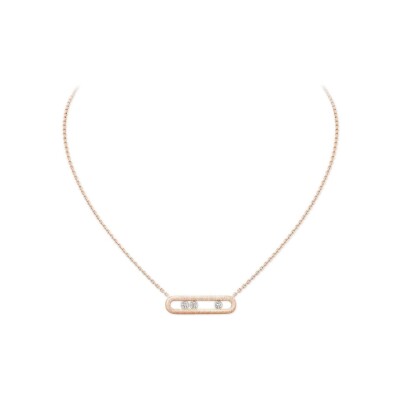 Collier Messika Move Classique ciselé en or rose et diamants vue 2