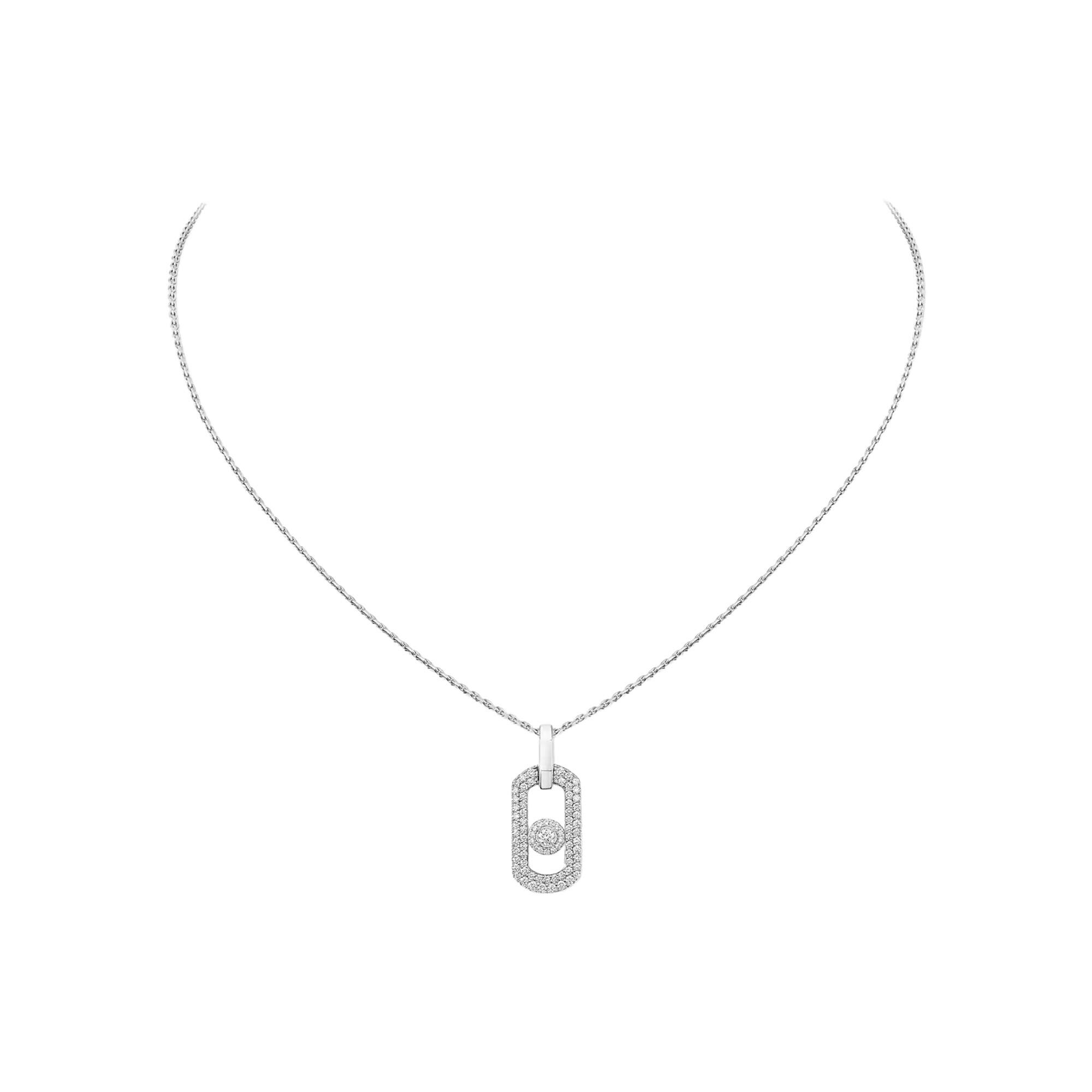 Collier Messika So Move pavé en or blanc et diamant