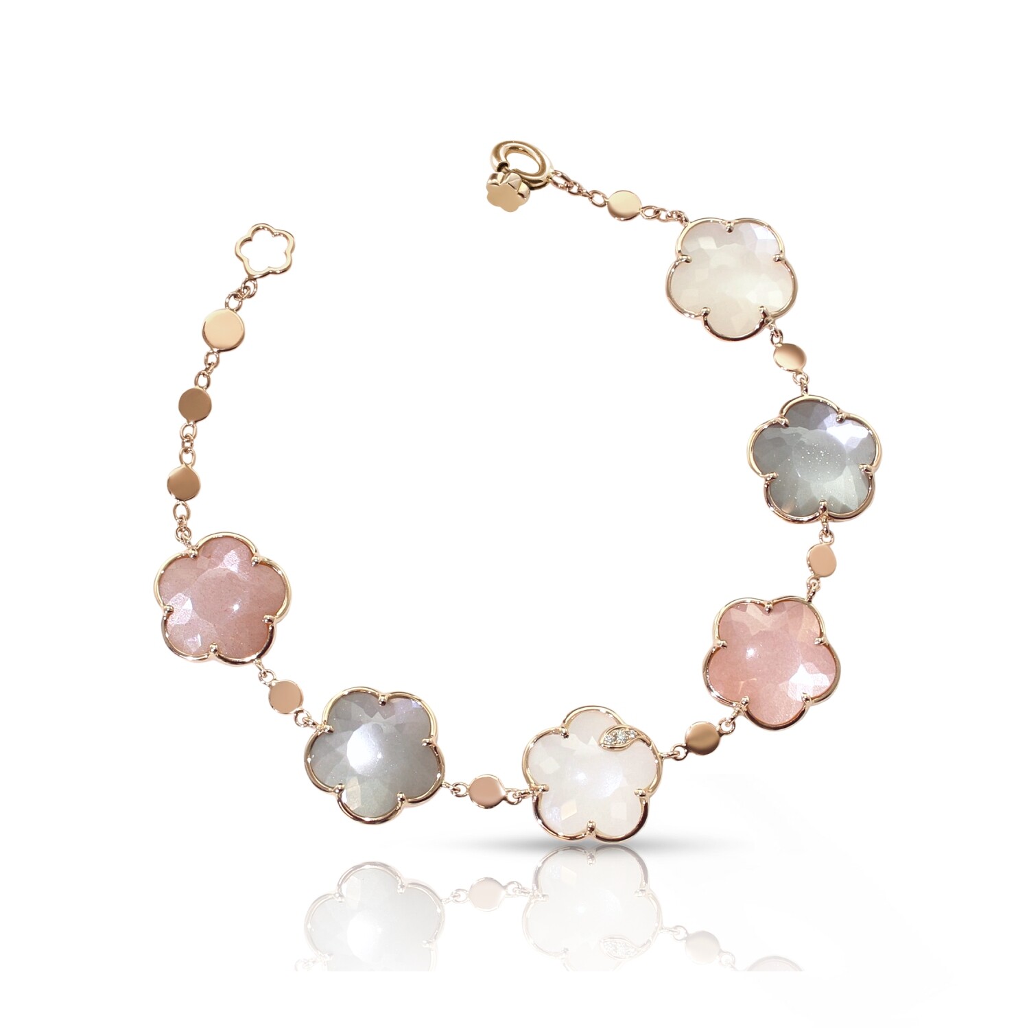 Bracelet Pasquale Bruni Bouquet lunaire en or rose, pierres de lune et diamants vue 1