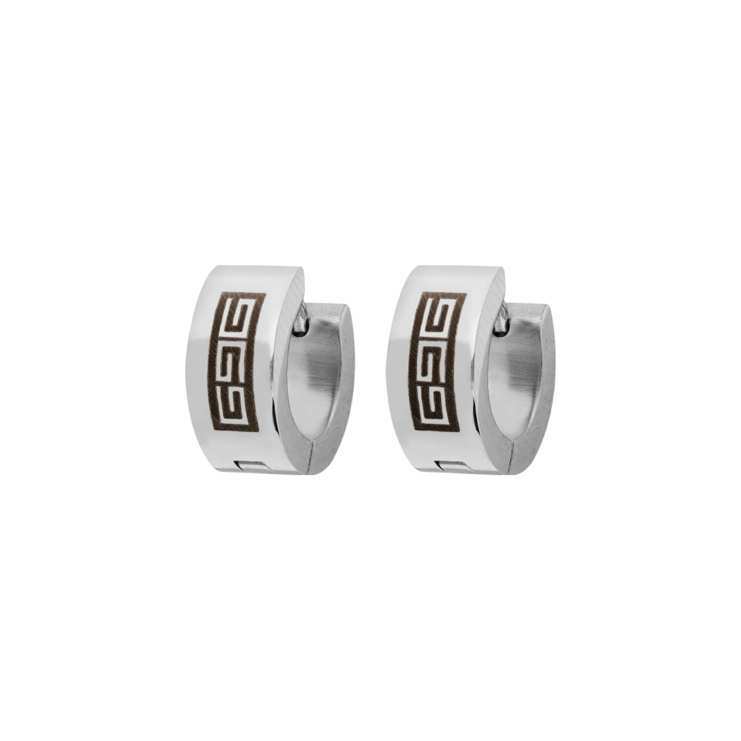 Boucles D'oreilles En Acier Inoxydable Créoles - Motif Fantaisie Pour Homme Et Femme - Cadeau Mode