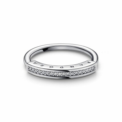 Bague Pandora Pavée I-d Signature en argent, taille 54 vue 2