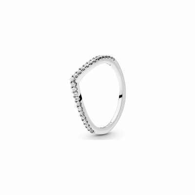 Bague Pandora Wish v scintillante en argent et oxyde de zirconium, taille 58 vue 1