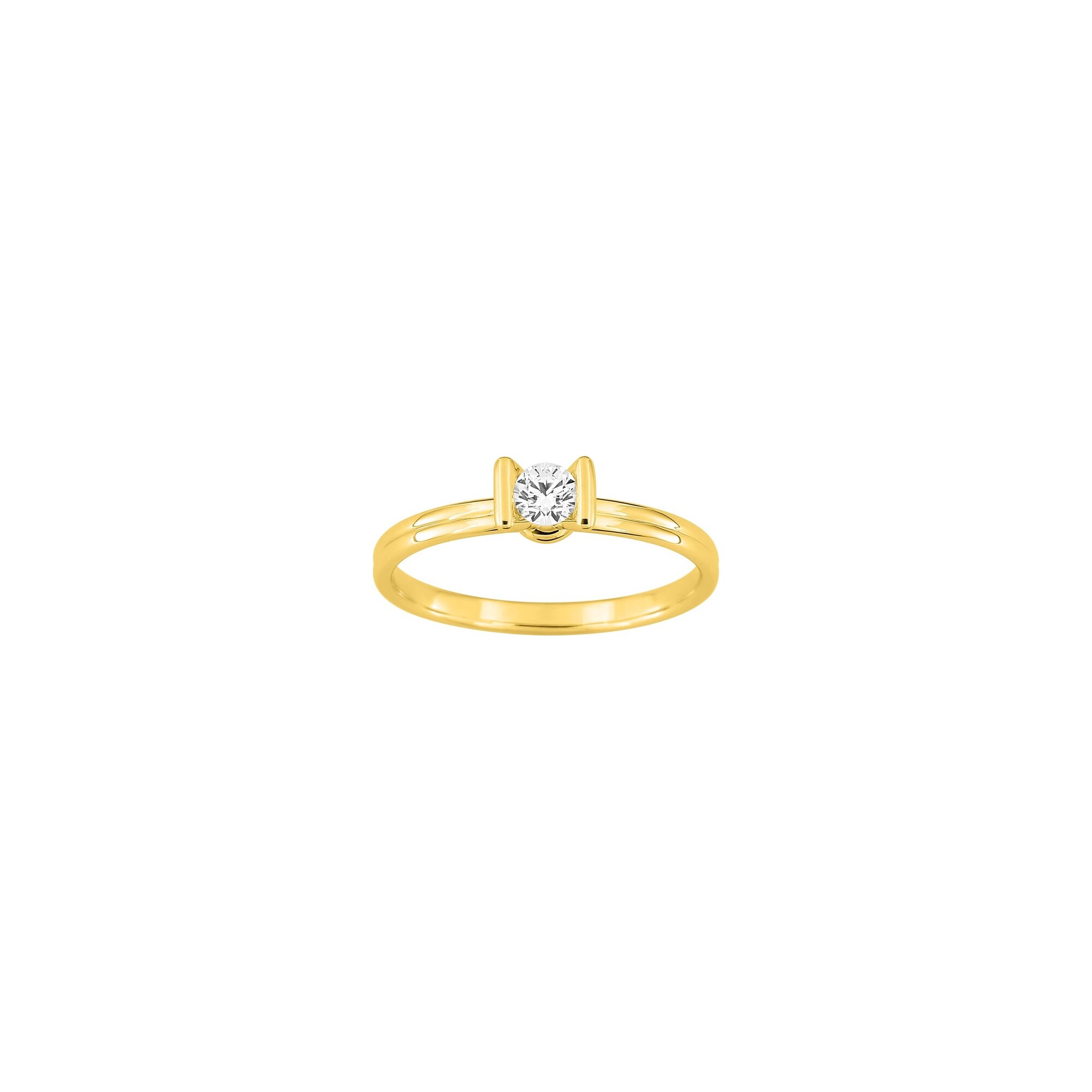Solitaire en or jaune et diamant 0.20ct