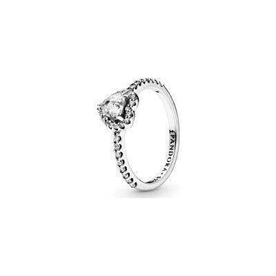 Bague Pandora Timeless cœur élevé en argent et oxyde de zirconium, taille 58 vue 1