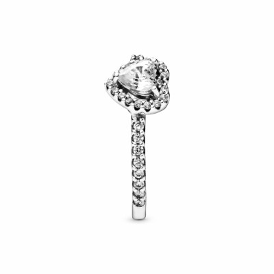 Bague Pandora Timeless cœur élevé en argent et oxyde de zirconium, taille 58 vue 2
