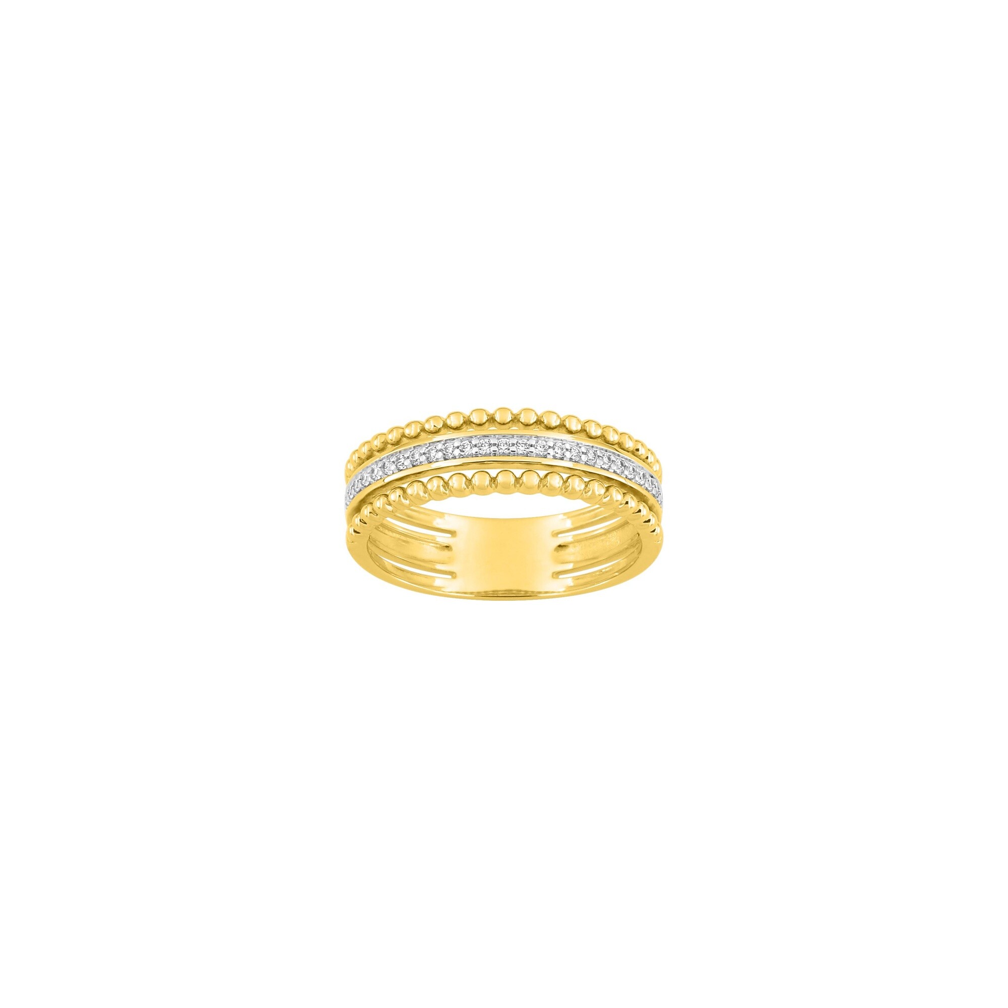 Bague en or jaune et diamant 0.13ct