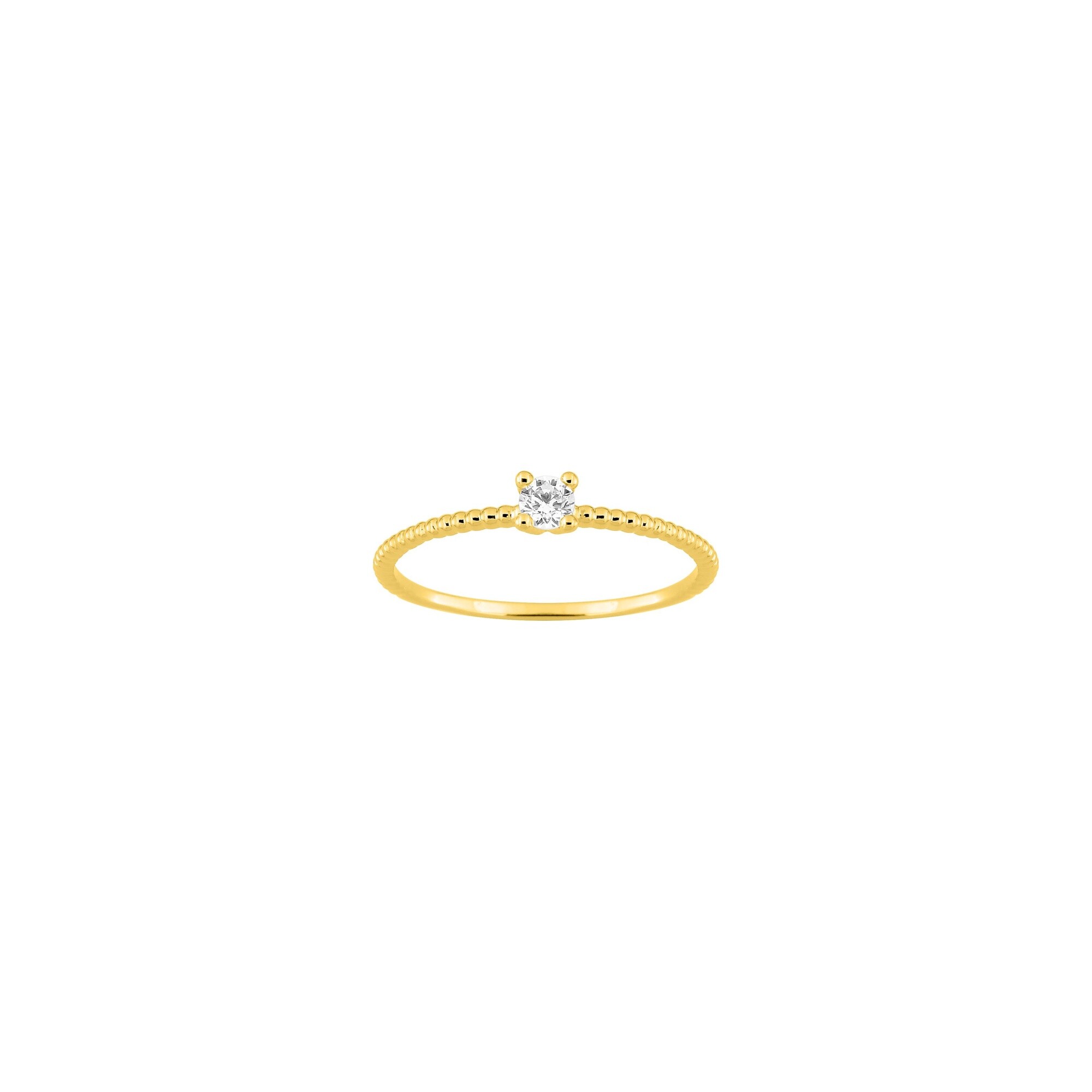 Solitaire en or jaune et diamant 0.10ct
