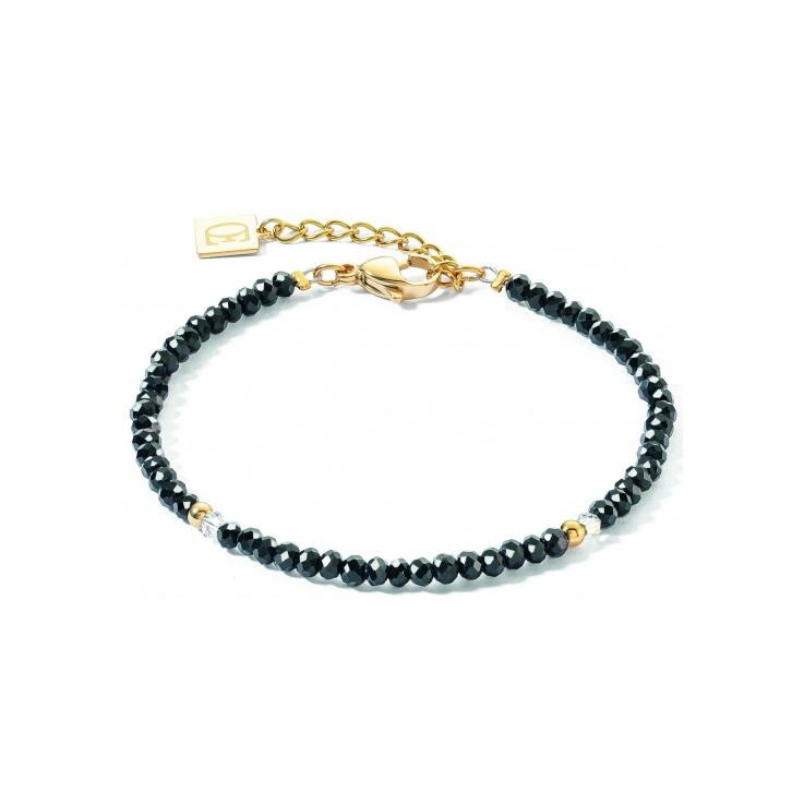 Bracelet Coeur de Lion Little Twinkle en acier doré, cristaux Swarovski et verre