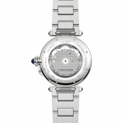 Pasha de Cartier watch, 41 mm, automatic movement, steel, interchangeable metal and leather straps view 3