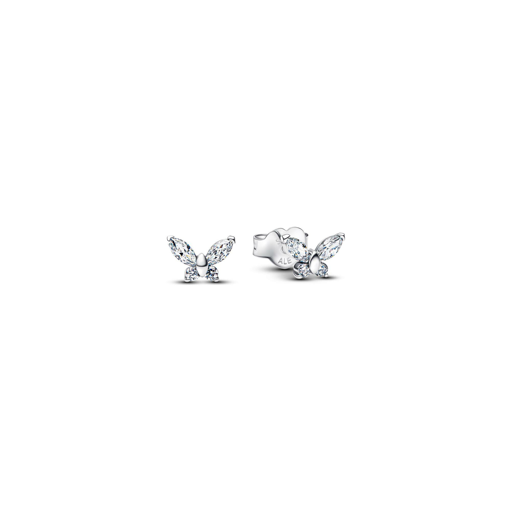 Boucles d'oreilles Pandora Papillon en argent et oxydes de zirconium