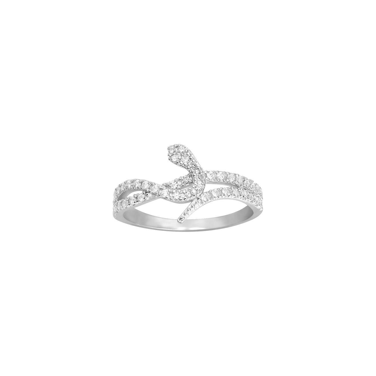 Achat Bague en argent rhodi et oxyde de zirconium