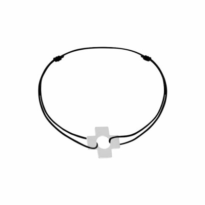 Bracelet sur cordon Symboles dinh van en or blanc vue 1