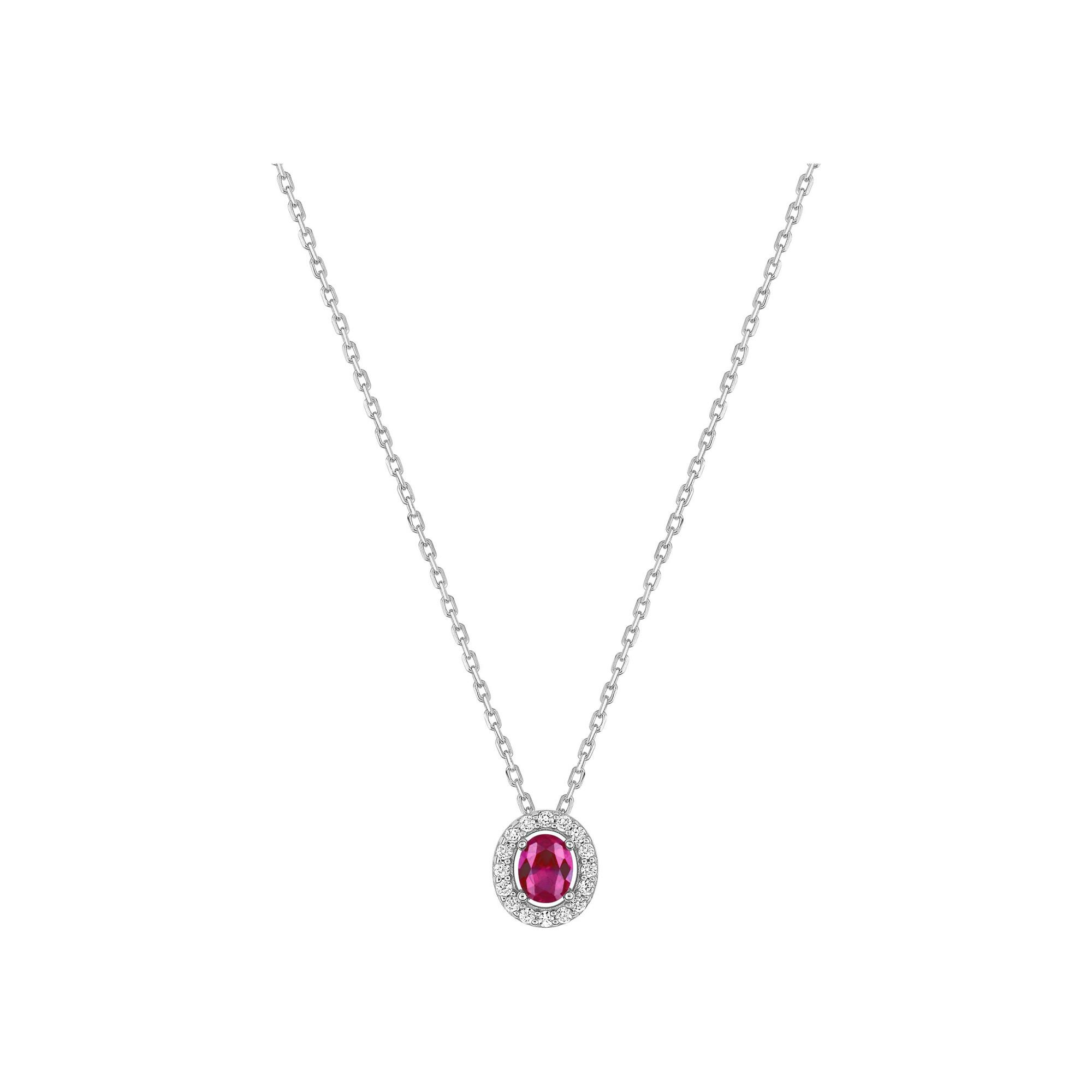 Collier en argent rhodié et oxyde de zirconium