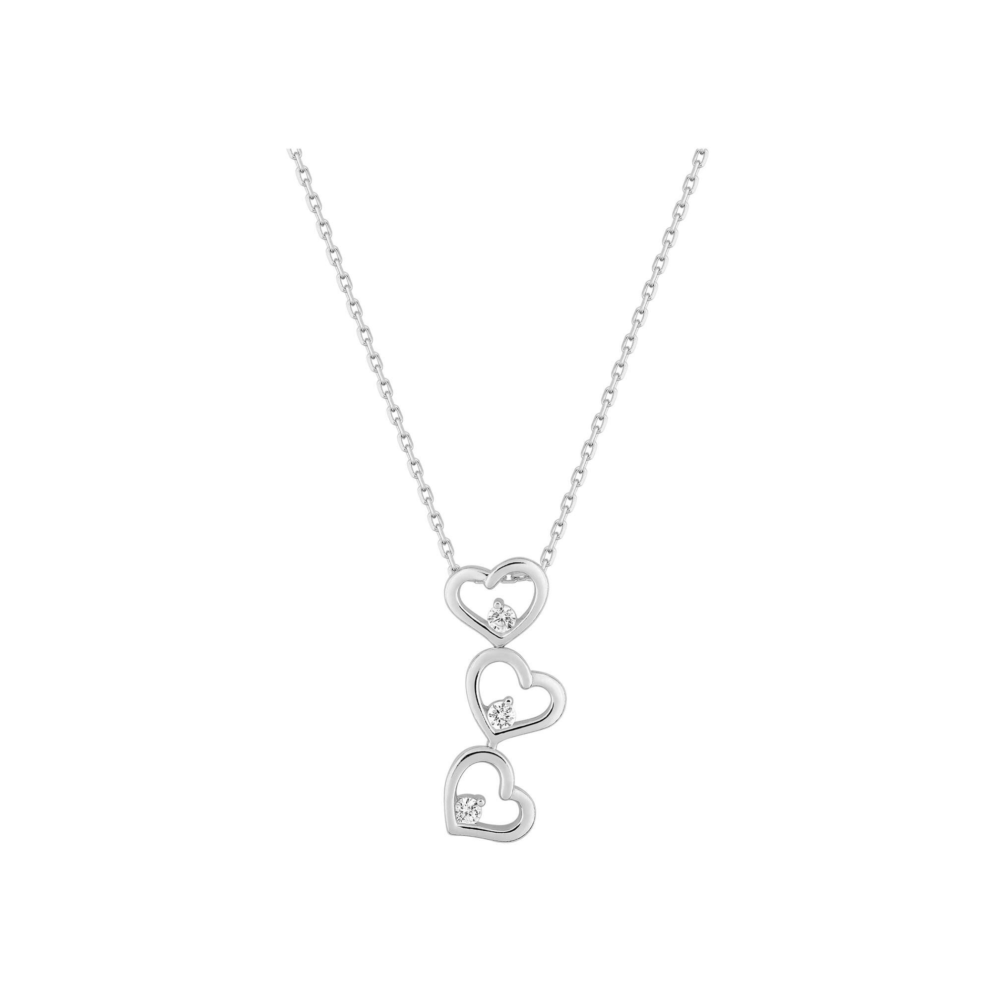 Collier en argent rhodié et oxyde de zirconium