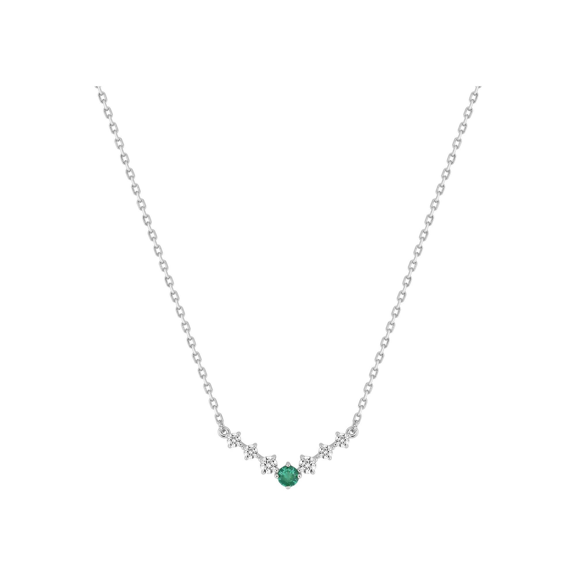 Collier en argent rhodié et oxyde de zirconium
