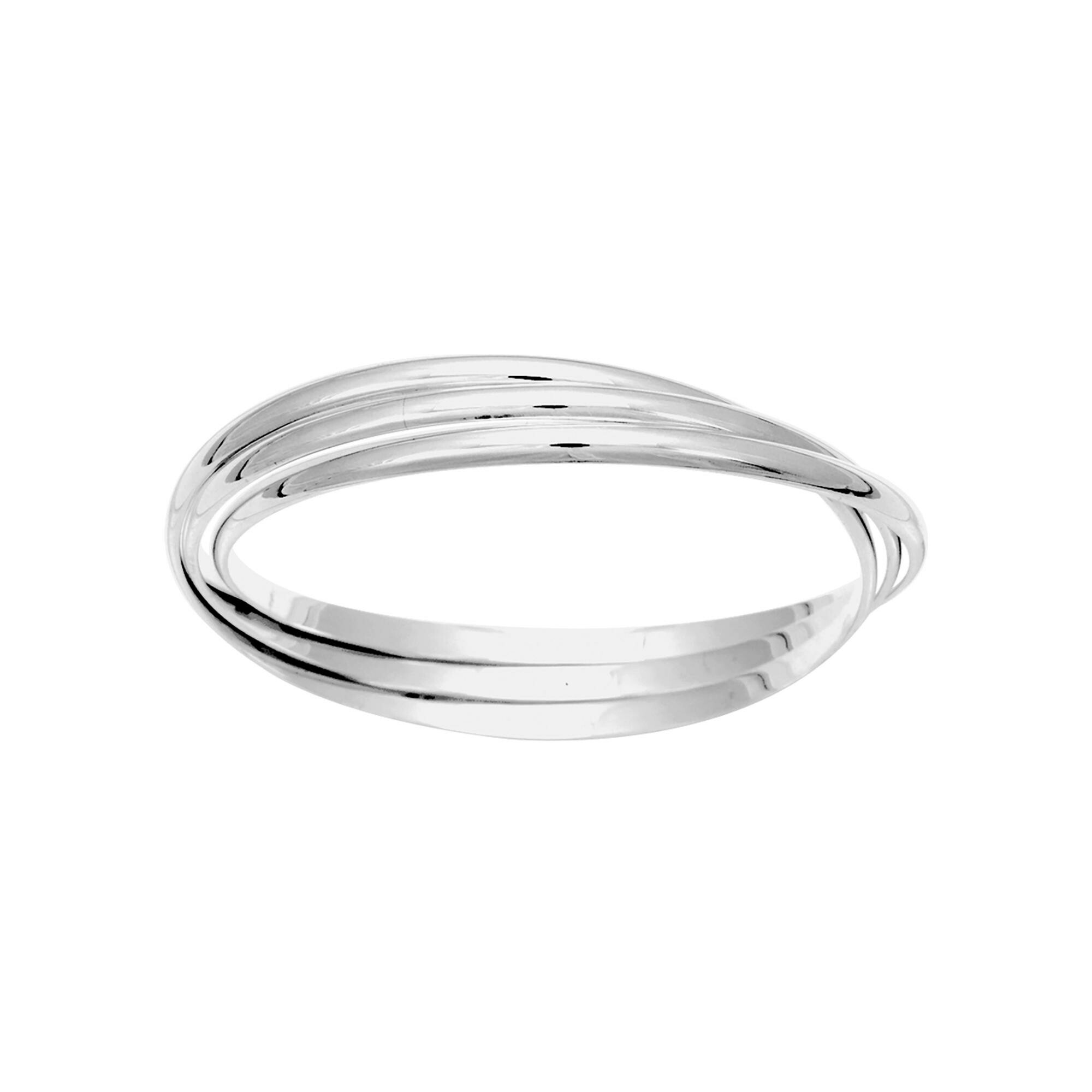 Bracelet Jonc entrelacé en argent rhodié