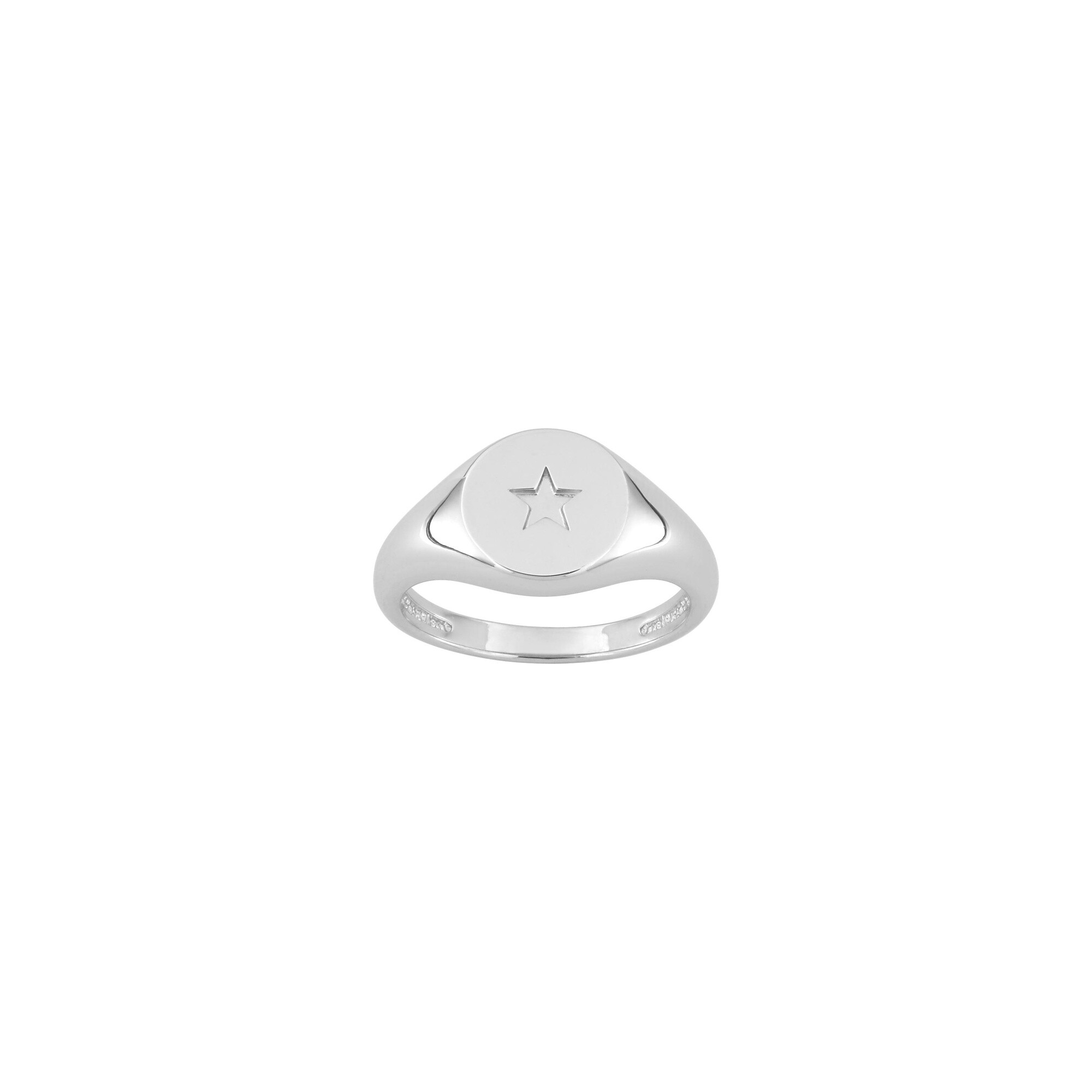 Chevalière en argent rhodié