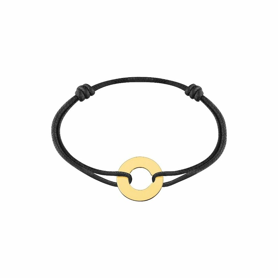Bracelet sur cordon dinh van Cible grand modèle en or jaune vue 1