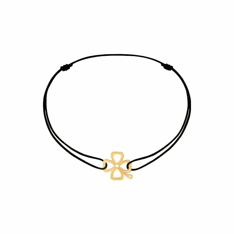 Bracelet sur cordon Symboles dinh van trèfle en or jaune vue 1