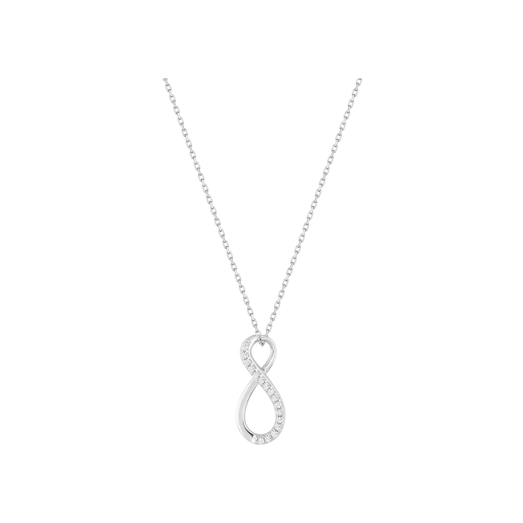 Collier en or blanc et oxyde de zirconium