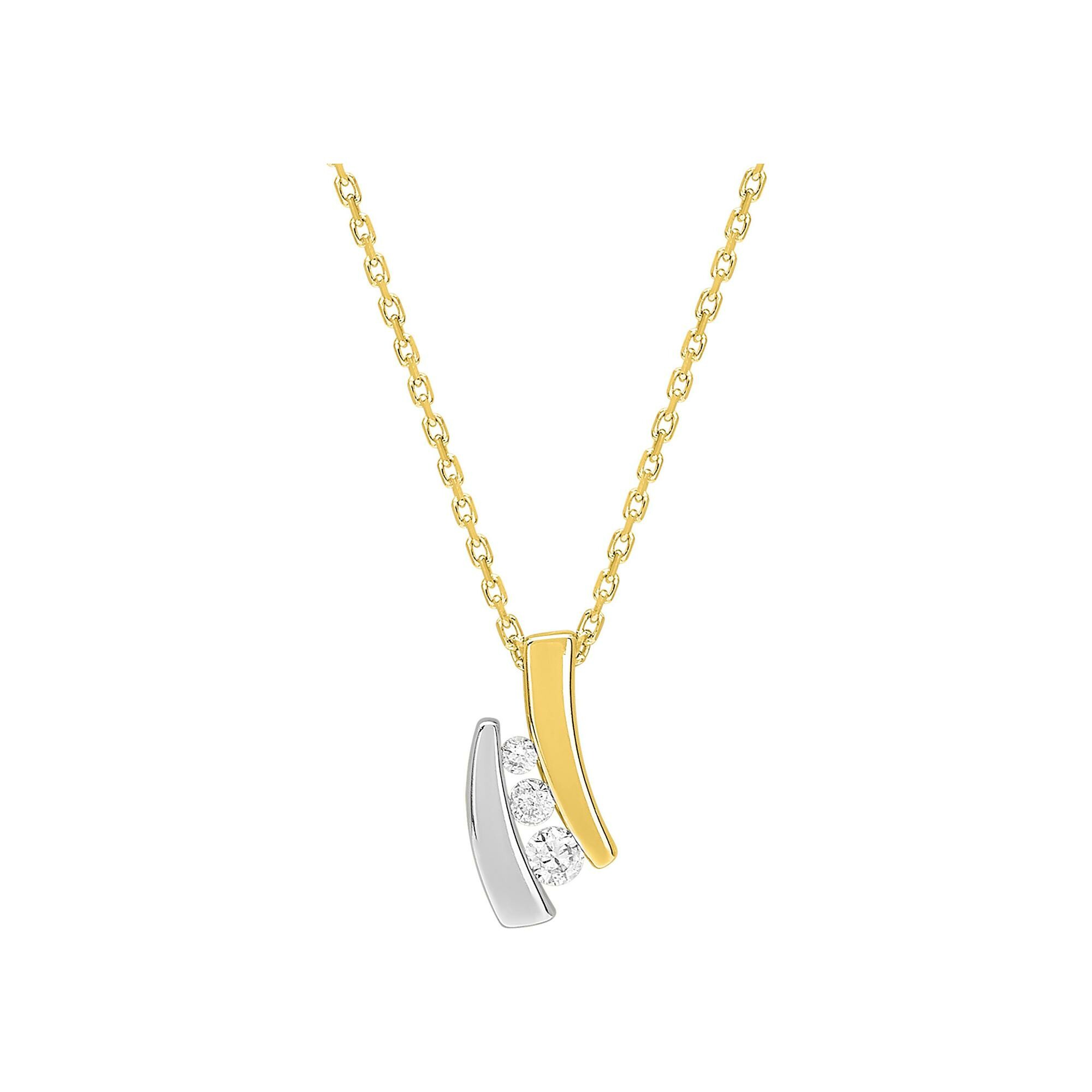 Collier en or jaune et diamant 0.09ct