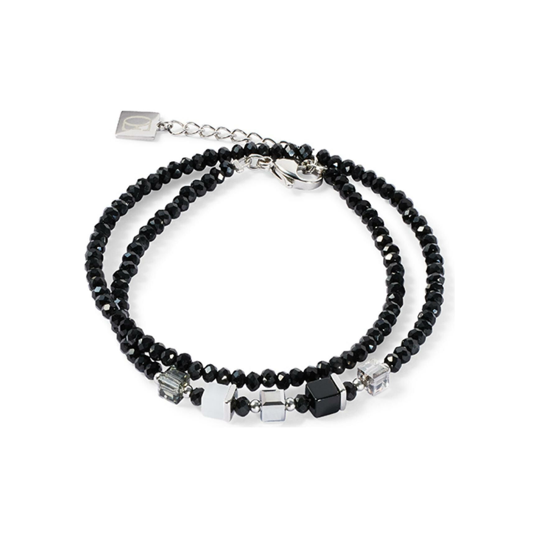 Bracelet Coeur de Lion Joyful Colours en acier, cristaux Swarovski, oeil de tigre et verre