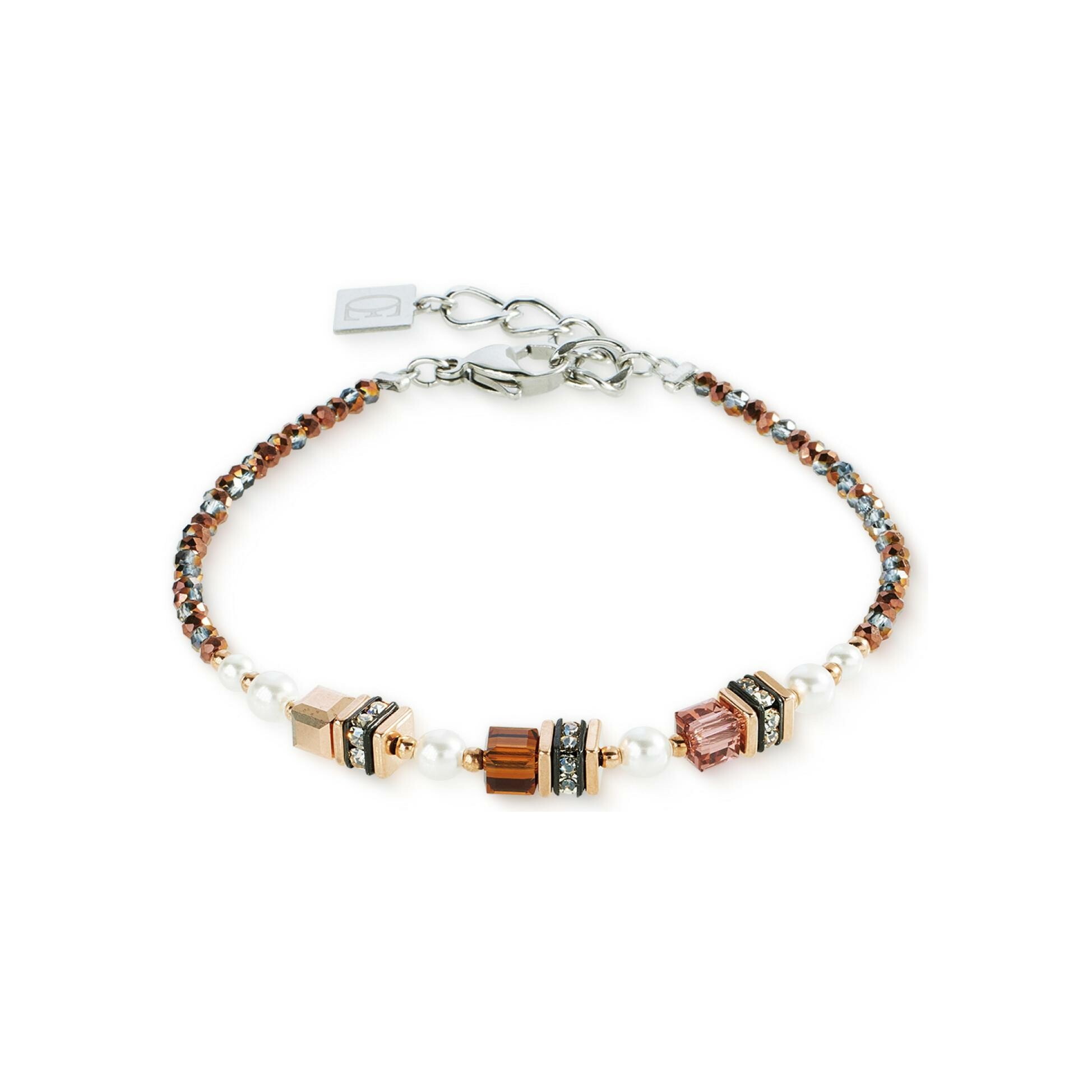 Bracelet Coeur de Lion Sparkling Princess en acier, cristaux Swarovski, strass et verre