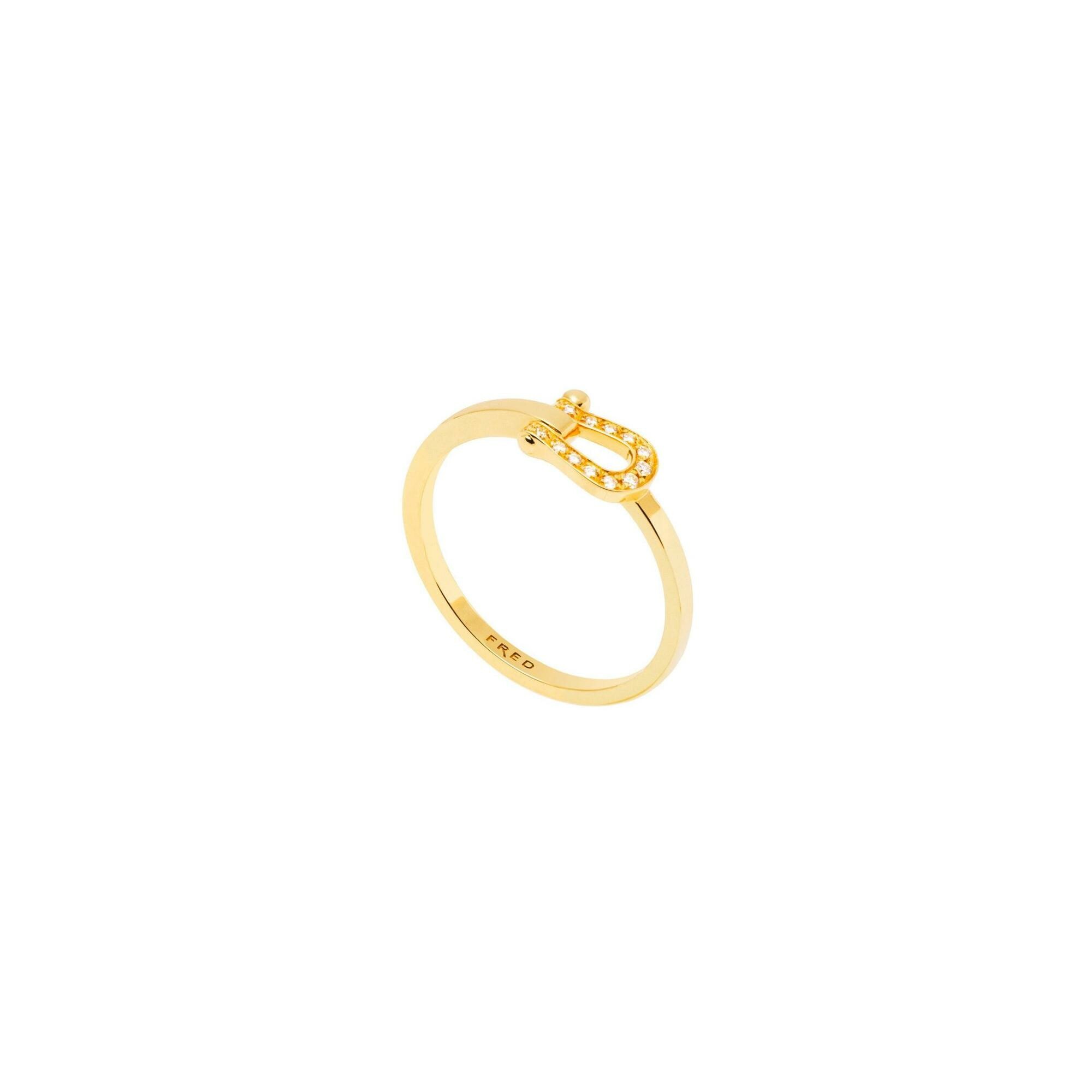 Fred Force ring 10 MM 4b0382 T52 In yellow gold 18K & DIAMONDS DIAMONDS  RING Golden ref.411365 - Joli Closet