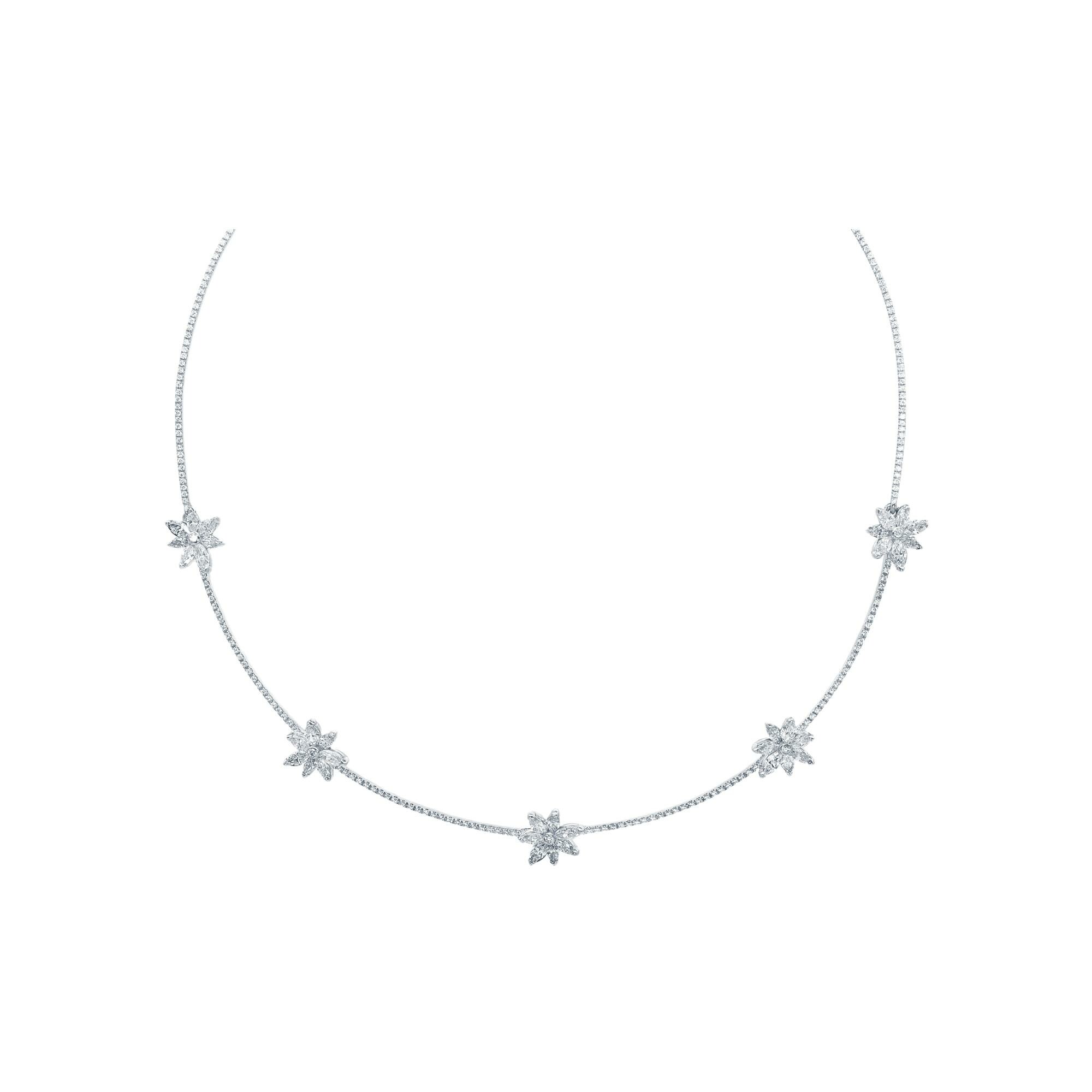Collier diamants or blanc vue 1