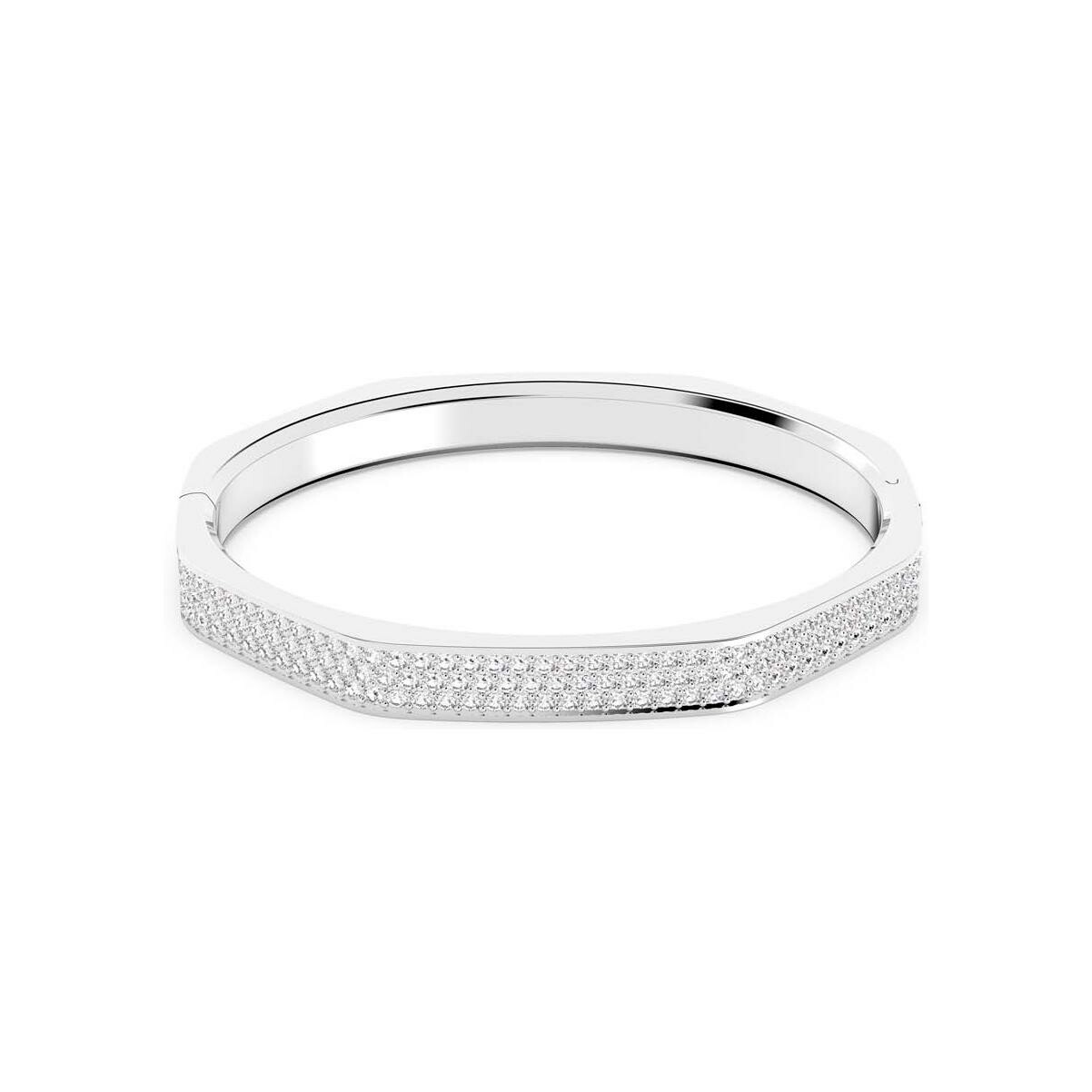 Bracelet Jonc Swarovski Dextera en métal rhodié et cristaux Swarovski, taille L vue 1