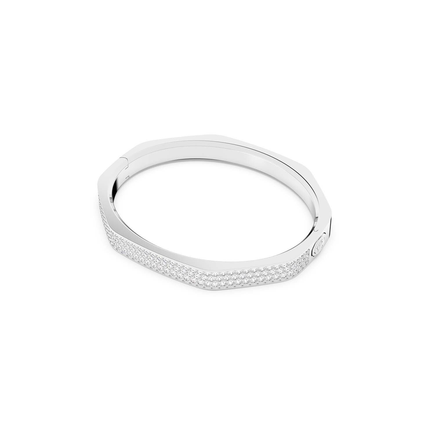 Bracelet Jonc Swarovski Dextera en métal rhodié et cristaux Swarovski, taille L vue 2