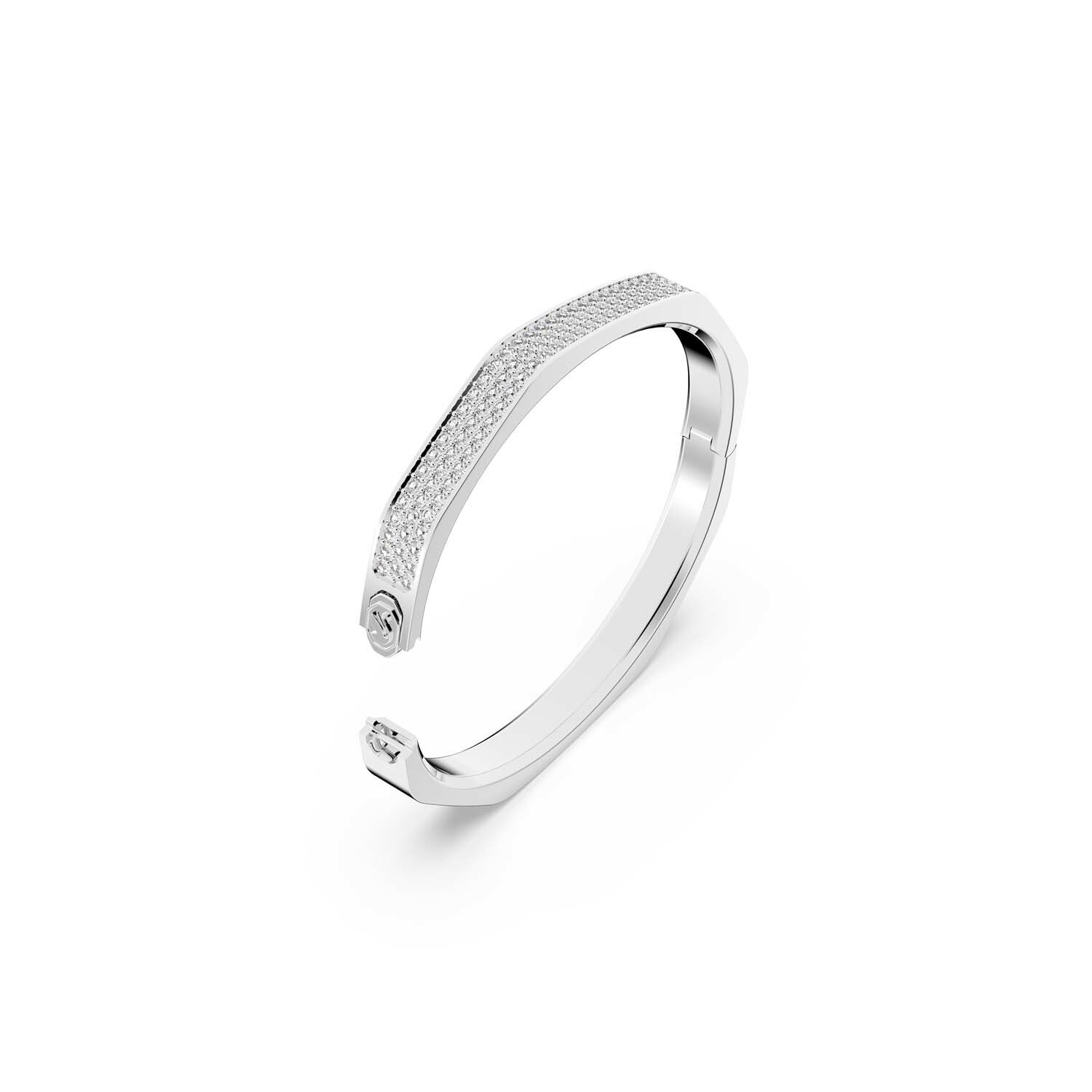 Bracelet Jonc Swarovski Dextera en métal rhodié et cristaux Swarovski, taille L vue 3
