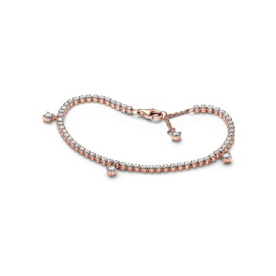 Bracelet Pandora Timeless Rivière Gouttes Scintillantes en métal doré rose, 16cm vue 1