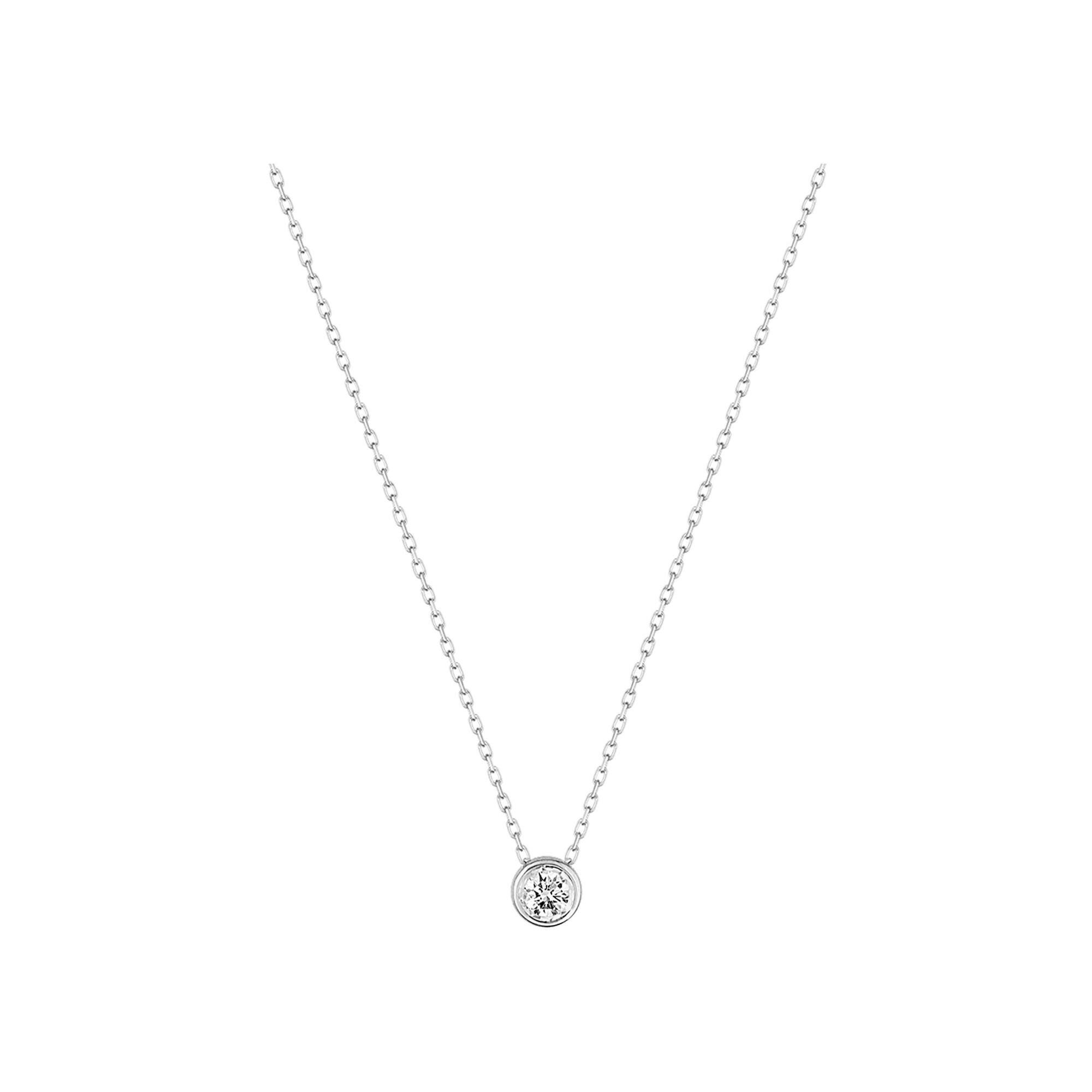 Collier en or blanc et diamant 0.08ct