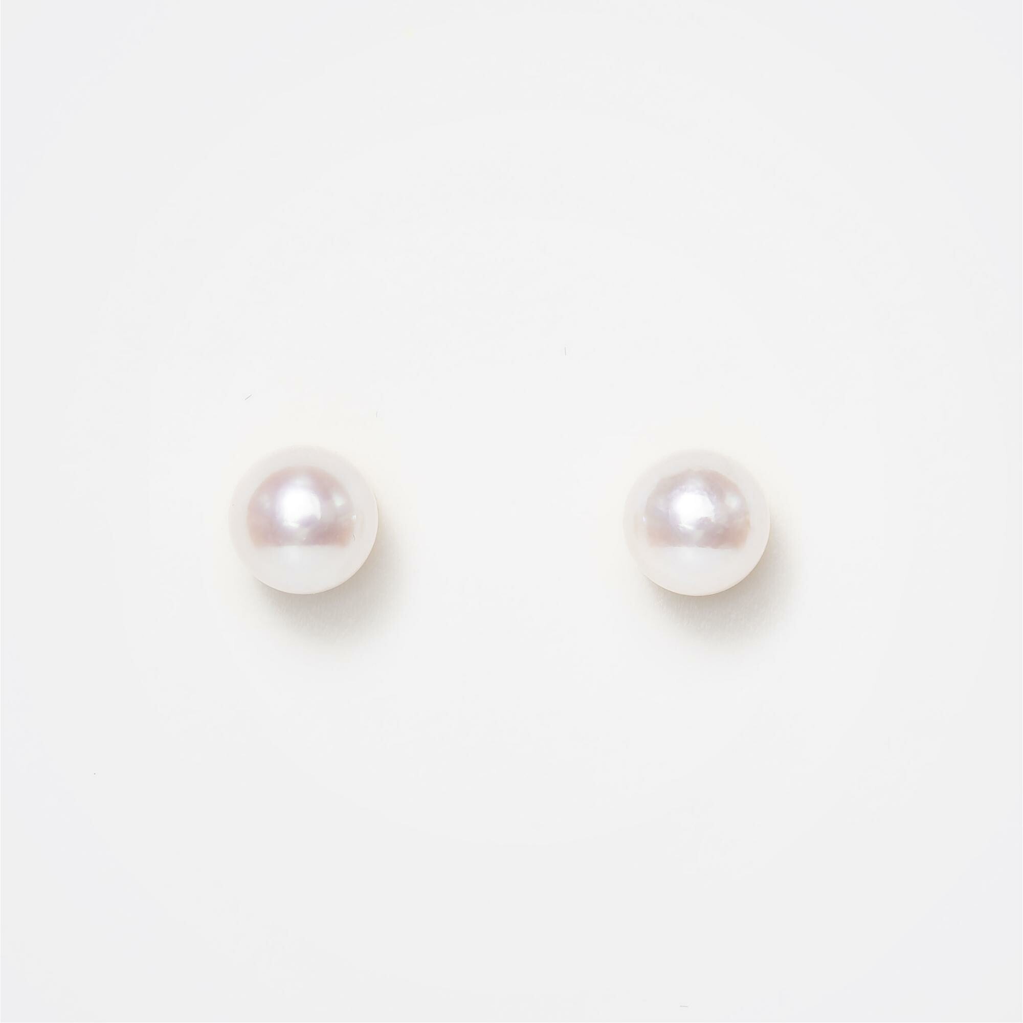 Puces d'oreilles or jaune & perles Akoya  vue 1