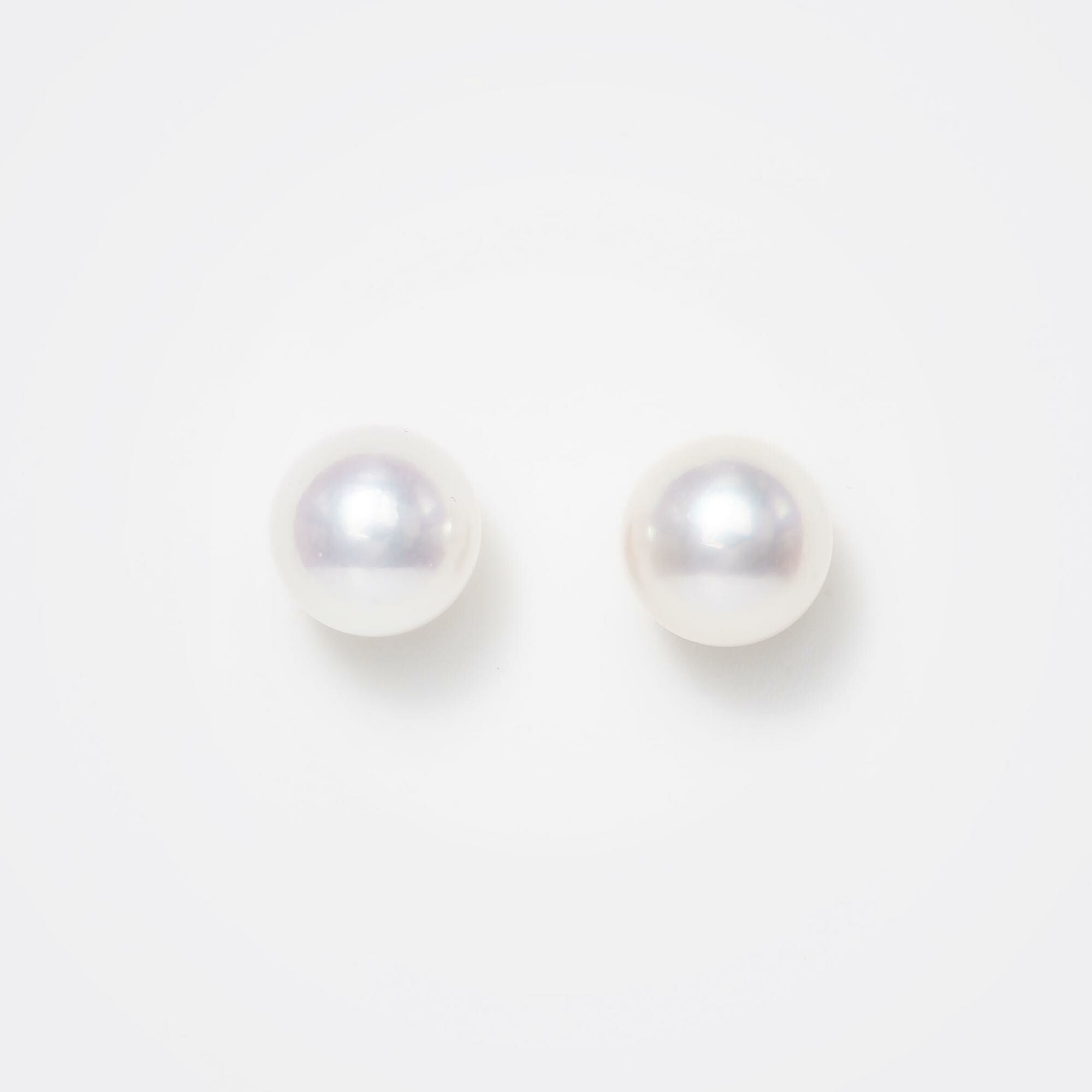 Puces d'oreilles or jaune & perles Akoya  vue 1