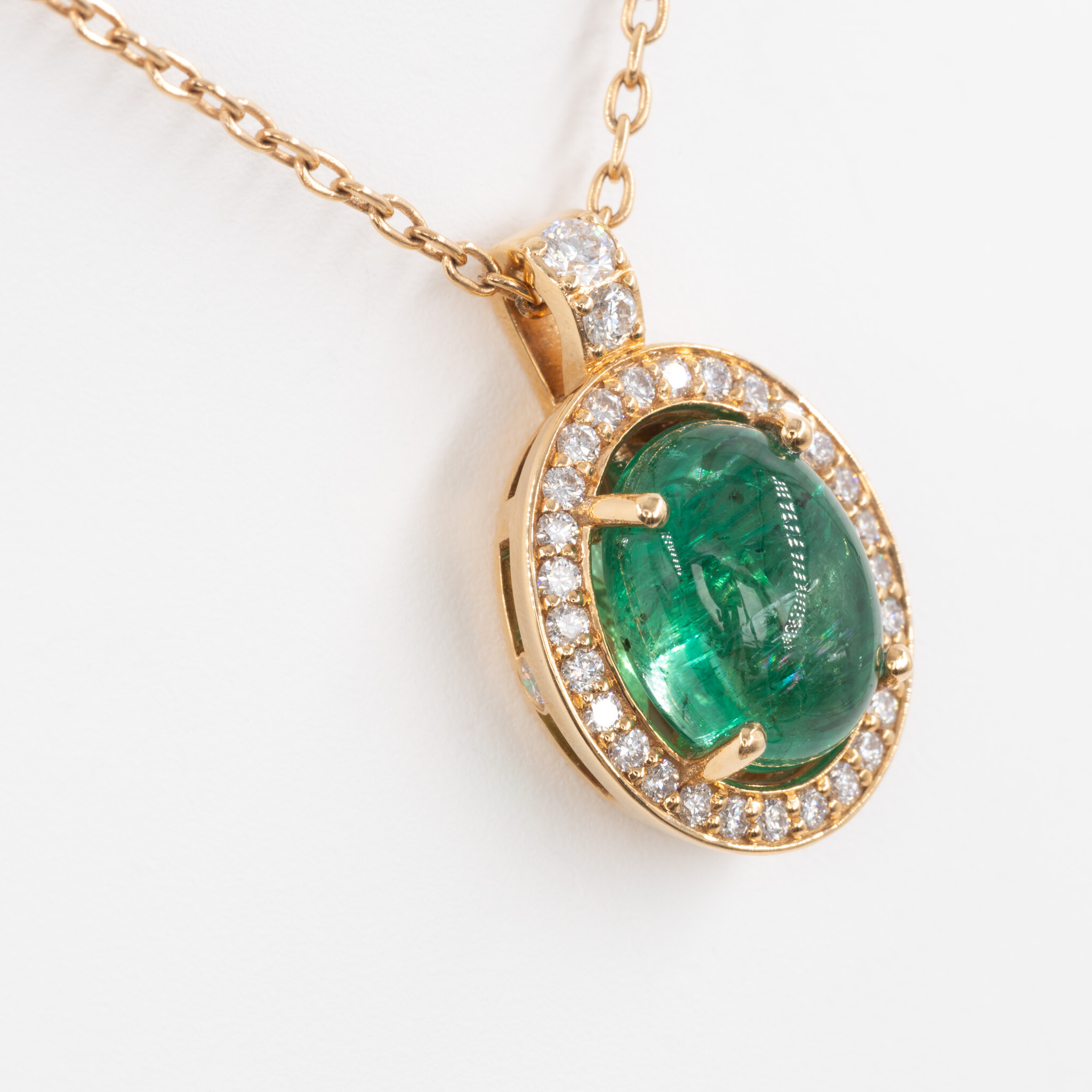 Collier Aura or rose, émeraude & diamants vue 7