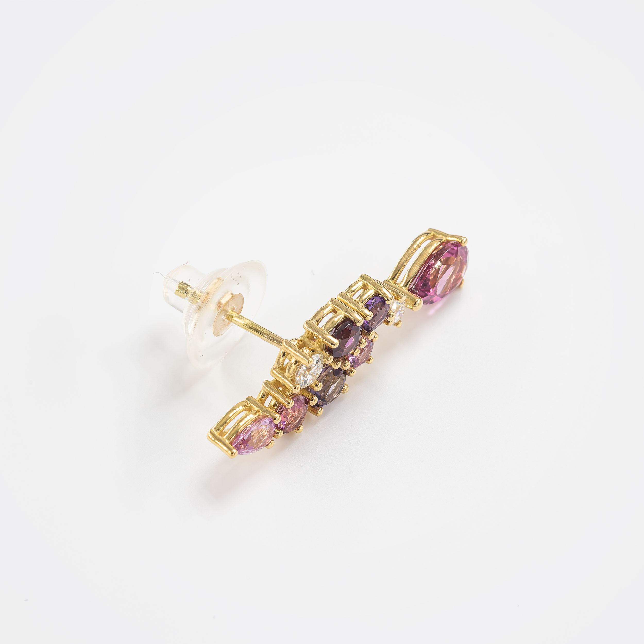Boucles d'oreilles Spring or jaune, saphirs & pierres fines  vue 4