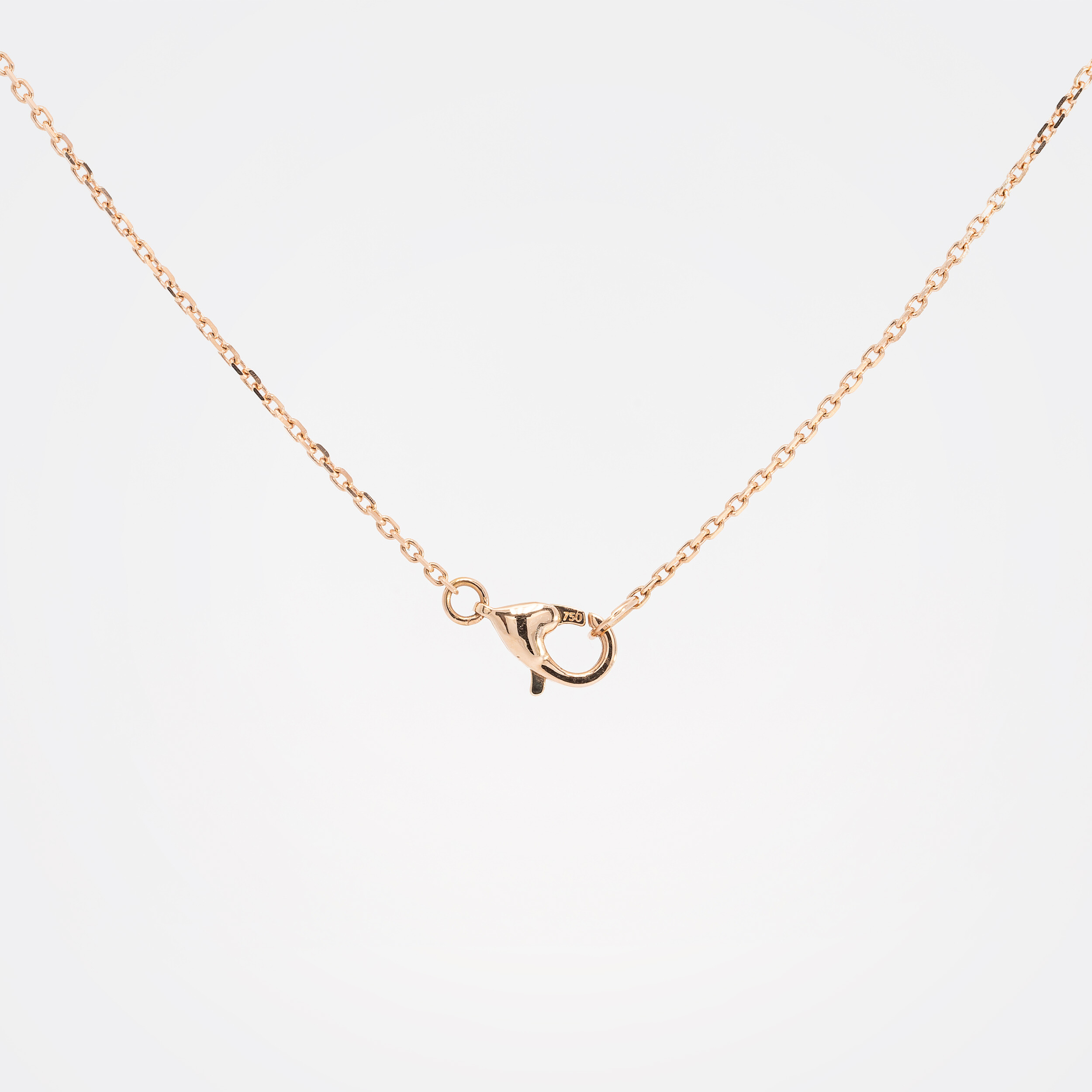 Collier Rainbow or rose & saphirs multicolores vue 4