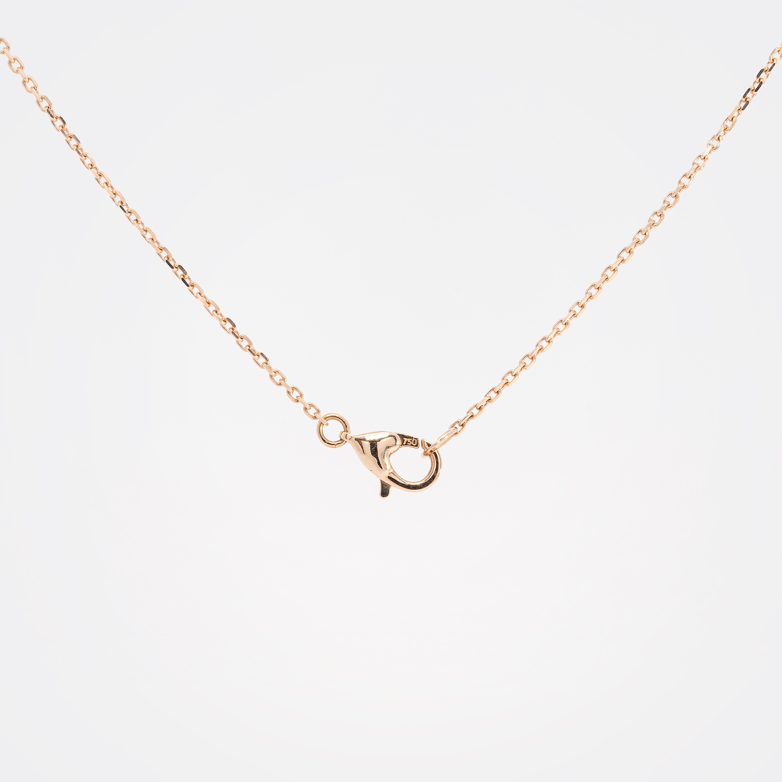 Collier Rainbow Ovale or rose & saphirs multicolores vue 4