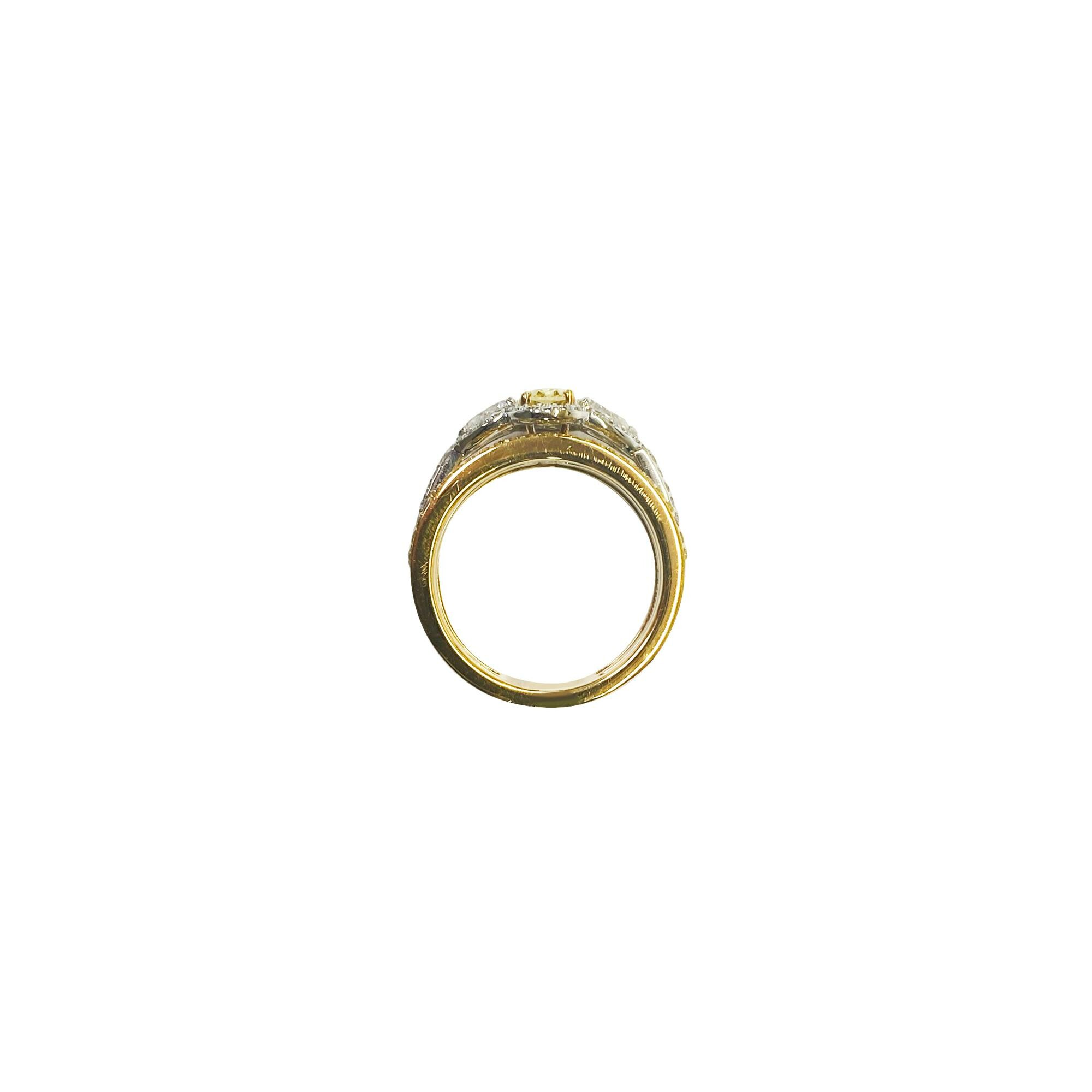 Bague Isabelle Barrier bicolore sertie de diamants naturels, taille 53 vue 3
