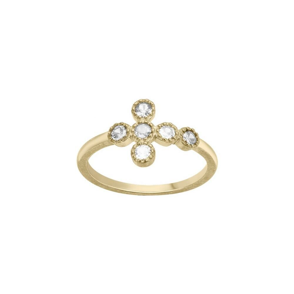 Bague en plaqué or et oxydes de zirconium, taille 54