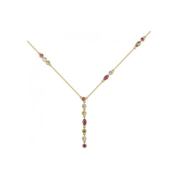 Collier en plaqué or et oxydes de zirconium