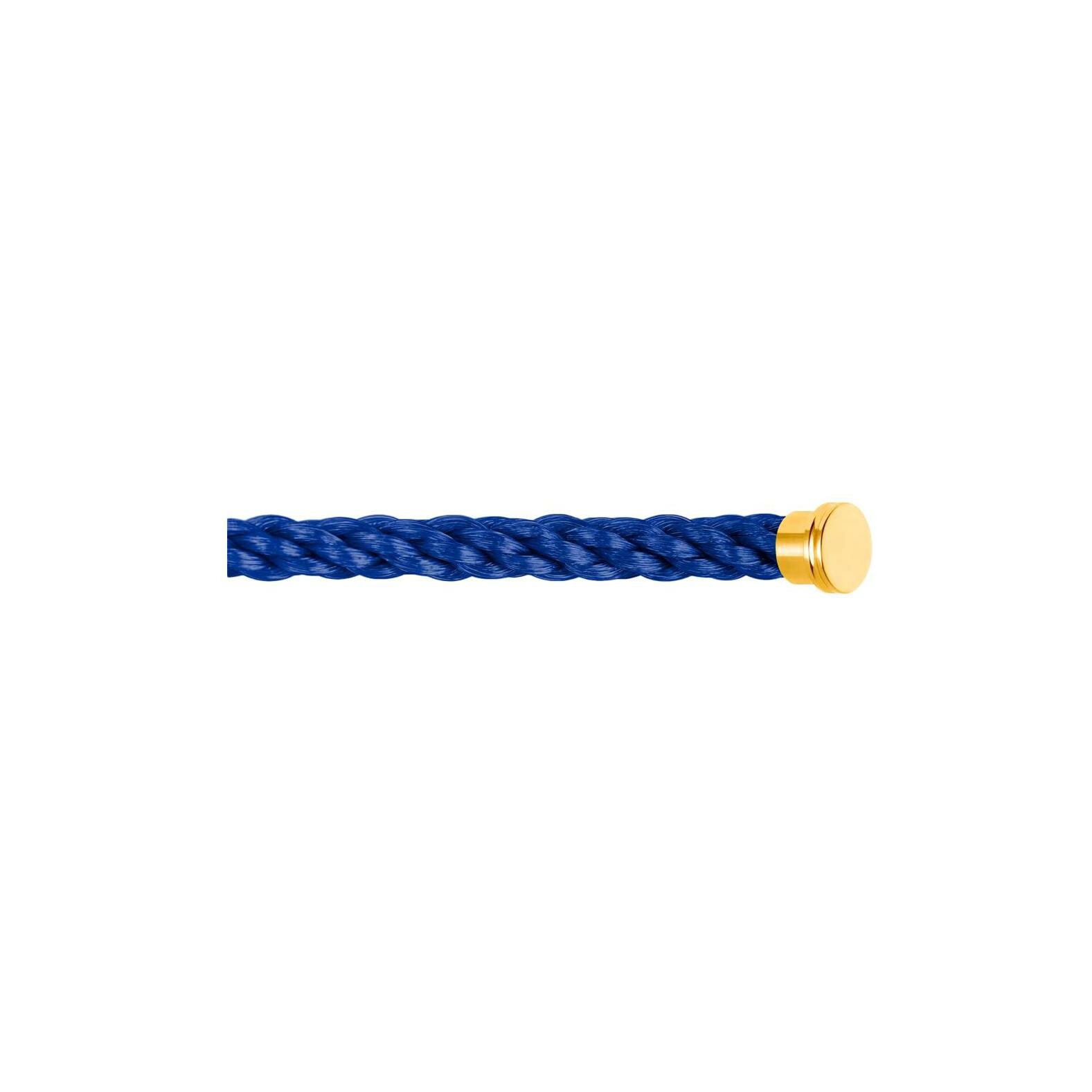 Câble pour bracelet FRED GM en corderie bleue indigo avec embout en or jaune vue 1