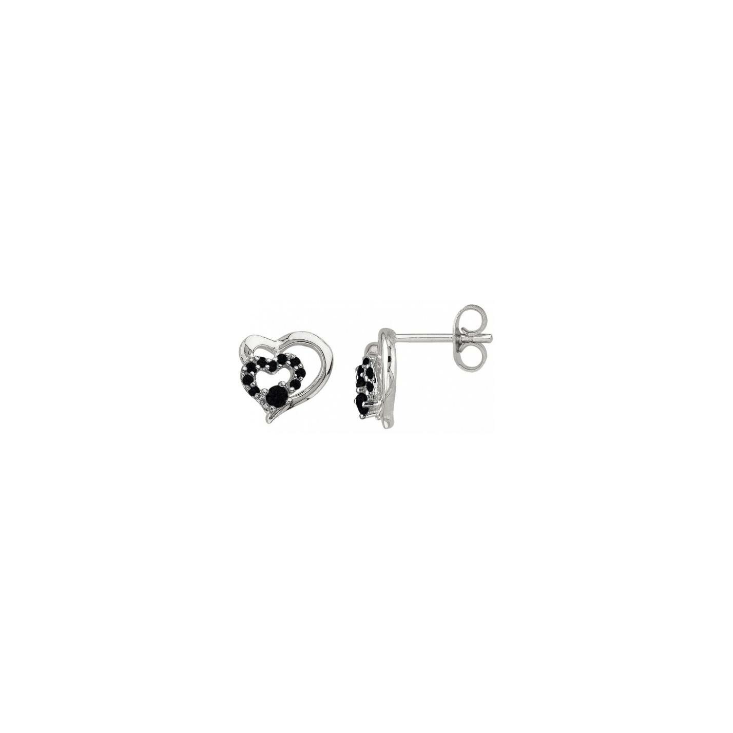 Boucles d'oreilles en argent et oxydes de zirconium