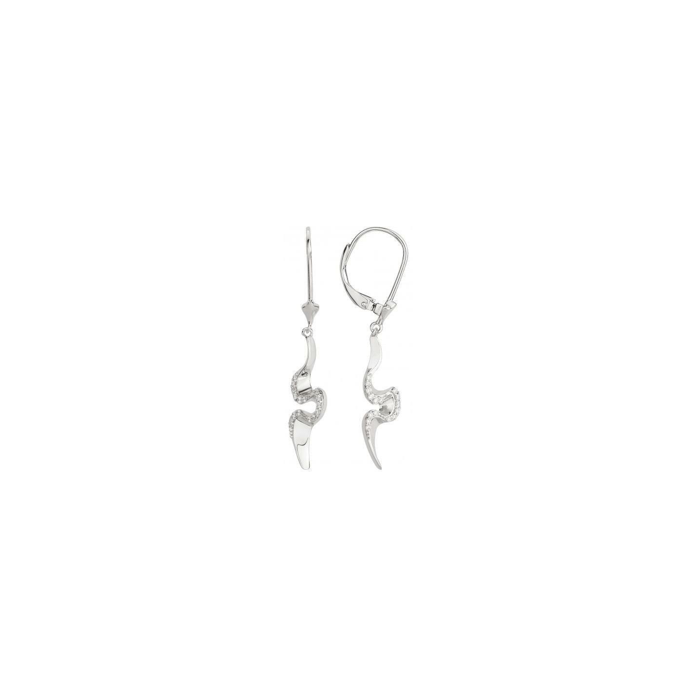 Boucles d'oreilles en argent et oxydes de zirconium