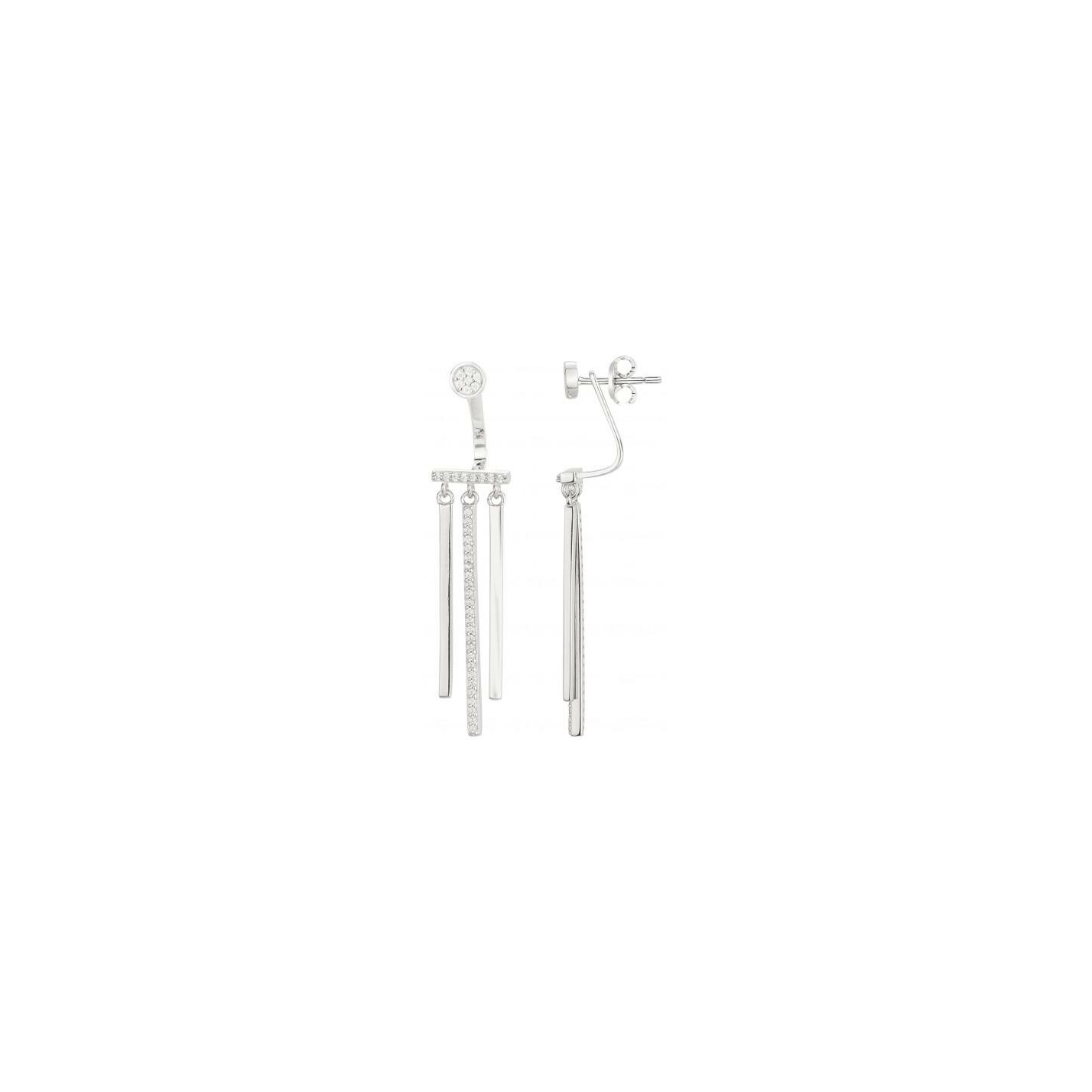 Boucles d'oreilles en argent et oxydes de zirconium