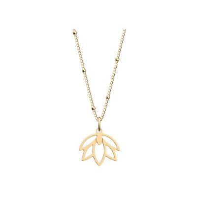 Collier Les Georgettes Lotus en laiton finition dorée vue 1
